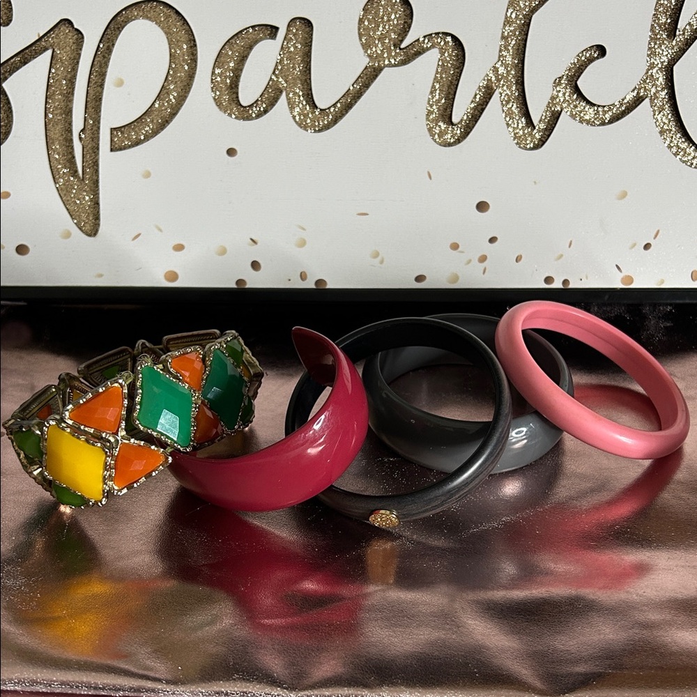 5 ) Colorful Women's Bangle Set #78028purp